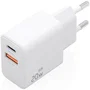 Aisens Cargador GaN 20W con USB-C PD 3.0 y USB-A QC 3.0 Blanco
